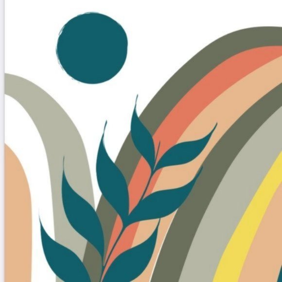 Minimalist boho rainbow sun illustration art print - Picture 2 of 2